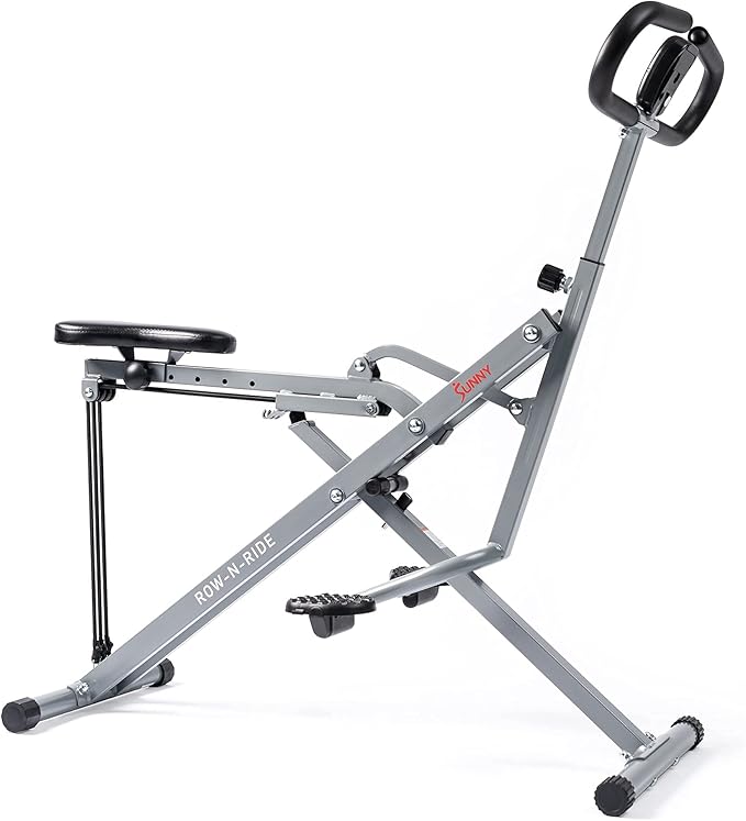 Sunny Health & Fitness Row-N-Ride Squat Machines for Home Glutes and Abs The Assist Trainer Workout Exercise Gym Butt Builder Equipment