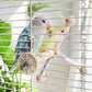 Bird Stand Perch Toy, 360° Rotating Natural Wooden Parrot Perch for Bird Cages, Colorful
