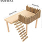Hamster Cage Platform, Decorative Wooden Small Pet Activity Playground with Ladder, Hamster Wooden Platform for Squirrel Guinea Pig Golden Bear Sugar Glider