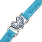 CHUKCHI Pink Soft Velvet Safe Cat Adjustable Collar with Crystal Heart Charm and Bells 8-11 Inches (Blue)
