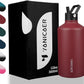 Insulated Water Bottle 64oz,Triple Wall Vacuum Stainless Steel(Dishwasher Safe),Leak Proof & Non-BPA,Flask Jug with Paracord Handle & Straw Spout Lids Sports