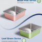 Stainless Steel Litter Box, Large Metal Cat Litter Box with High Sided for Big and Small Cats, Non-Stick, Easy to Clean, Odor-Free, 23.4" L×15.6" W×5.9" H, Blush Pink