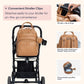 BabbleRoo Leather Diaper Bag Backpack - Baby Essentials Travel Baby Bag, Multi function, Waterproof, with Changing Pad, Stroller Straps & Pacifier Case – Unisex, Light Brown