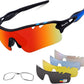 BangLong Polarized Sports Sunglasses Cycling Sun Glasses for Men Women with 5 Interchangeable Lenes for Running Baseball Golf