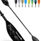 Abahub Adjustable Kayak Paddle 210-230 cm/ 230-250 cm Floating Kayaking Oars Boating Oars Canoeing Oars Black