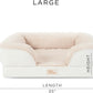 TOWN & COUNTRY EVERYDAY CuddleTown Comfy Solid Bolster Sofa Pet Bed, Supportive & Calming Egg Crate Foam, Non-Slip Bottom, Machine Washable Cover, Cream, Large 35"x25"x8"