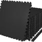 AIRHOP 0.79in Thick 24 Sq Ft Exercise Equipment Mats, 6 Tiles Upgraded Rubber Top with High Density EVA Foam, Large Interlocking Puzzle Gym Flooring for Home Gym, Heavy Weight Workout,Black