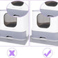 RIZZARI Cat Litter Box Stainless Steel Top-Entry : Leak-Proof Enclosed Design Reduces Odor, for Indoor Cats & Owners (White)