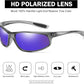 FAGUMA Polarized Sports Sunglasses For Men Cycling Driving Fishing UV400 Protection