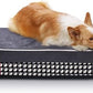 Laifug Orthopedic Memory Foam Extra Large Dog Bed with Pillow and Durable Water Proof Liner & Removable Washable Cover & Smart Design (Large (46"x28"x8"), Black and White Plaid)