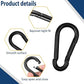 60Pcs 3" Heavy Duty Spring Snap Hook Carabiners, M8 5/16" Galvanized Steel Black Carabiner Clip, Quick Link Keychain for Hammock Swing Set Outdoor Travel Camping Fishing Hiking