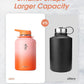 Coolflask 64 oz Water Bottle with Straw, Half Gallon Insulated Large Water Jug with Straw & Spout Lids, Double Wall Stainless Steel Metal Flask, Keep Cold 48h Hot 24h, Sunny Orange