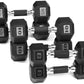 WF Athletic Supply Rubber Encased Hex Dumbbells with Rubber Grip Contoured Handle for Muscle Toning, Strength Building & Full Body Workout