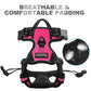 BARKBAY No Pull Dog Harness Front Clip Heavy Duty Reflective Easy Control Handle for Large Dog Walking(Pink,XL)