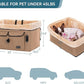 Petsfit Dog Booster Car Seat for Medium Dog or 2 Small Dogs with Patent Buckles, Washable Pad, Upgraded Pet Car Seat for Dogs Up to 45 lbs (Medium, Tan)