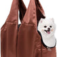 Dog Purse Carrier for Small Dogs, Cats, and Puppies – Soft-Sided Travel Pet Tote Bag with 4 Large Pockets, Foldable, Lightweight, Fits Pets up to 15 lbs, for Travel, Outings (Brown)