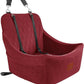 Dog Car Seat for Medium Dogs, Pet Travel Bed with Seat Belt Channel, Fully Detachable and Washable, 3 Straps Easy to Install (Red)