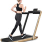 GYMAX Walking Pad, 2.25HP Dual Display Foldable Treadmill for Home with Remote/Smart App Control, Portable Compact Treadmill for Office Under Desk, Folding Running Machine for Small Spaces