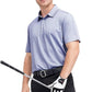Mens Golf Shirt Moisture Wicking Dry Fit Performance Sport Short Sleeve Striped Golf Polo Shirts for Men