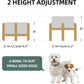Ceramic Raised Dog and Cat Bowl Set, 2 Heights Elevated Stand, Food and Water Bowl for Small Breed Dogs, Weighted Dog Dishes, Pet Bowl(6.1'',28.7oz, Grey)