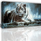 Yxbhhym Large Animals Canvas Wall Art Tiger Wall Picture Animals Prints Poster Painting White Tiger Artwork for wall Bedroom Living Room Décor Home Decorations Office Wall Decor Framed -24x48inches
