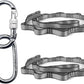 PRIOR FITNESS Yoga Straps Aerial Hammock Accessory Set, 2pcs Daisy Chain + 2pcs Carabiner, Aerial Silk Hardware with Daisy Chain Carabiner for Yoga Swing Pilates