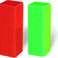 2pcs Pet Dog Cat Hair Remover, Pet Hair Removal Tool, Hollow Cleaner Brush for car，Interior, Furniture, Sofa (red and green)
