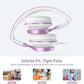 AILIHEN MS300 Purple Girl Headphones Wired with Microphone for Chromebook Laptop Computer, 3.5mm Foldable Lightweight on-Ear Headphones for School Teen Students