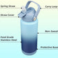 Insulated Water Bottle with Straw Lid,24 oz Stainless Steel Vacuum Metal Bottle with Silicone Handle,Sky