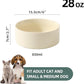 Ceramic Set of 2 Dog Bowls, Food and Water Bowls for Dogs, Puppy, 2pcs Pet Dishes(6inch, 2 x Beige Bowls)