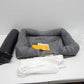 Friends Forever Orthopedic Dog Bed, Memory Foam Pet Sofa, Calming Dog Couch, Water Resistant Pet Bed, Washable Cover, Non-Slip Bottom, Chester, Grey, 25" x 20" x 5.5"