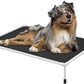 Veehoo Chewproof Elevated Dog Bed - Cooling Raised Pet Cot, Breathable Mesh, Washable & Non-Slip for Medium Dogs, Indoor/Outdoor, Black Mat and Silver Metal Frame, 32x25inches (Model CWC2203B03)