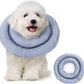 Dog Recovery Collar, Breathable Adjustable Soft Dog Cone, Waterproofing Cat Neck Cone, Pet Donut Collar After Surgery (Blue Gray, L)