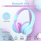 Active Noise Cancelling Headphones for Kids, 60H Playtime,Purple Wireless Bluetooth Over-Ear Headset Built-in Microphone for Home/School/Travel/Party - Includes Portable Case