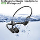 IHAO Swimming Headphones True Bone Conduction Open Ear Headset MP3 Player Built-in 32G Memory IP68 Underwater Waterproof Stereo Bluetooth Earphone for Driving Bicycling Running Skiing-Orange