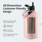 One Gallon Water Bottle Insulated, Triple Wall Vacuum Cold for 48 Hrs & Leak-proof & Non-BPA, 128oz Large Sports Stainless Steel Water Jug with Paracord Handle Straw Spout Lids & DIY Stickers