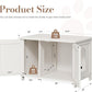 JY QAQA Cat Litter Box Enclosure,Litter Box Furniture Hidden with Barn Door,Wooden Cat Washroom Furniture,Cat House,Fit Most of Litter Box,White