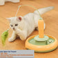 Interactive Cat Toys for Bored Indoor Cats,Automatic Cat Toy 3-in-1 Smart Teaser Wand Featuring Spinning Feather&Rolling Ball Track,Cats Dancer Toy Stimulates Hunting Instincts,Weight Control