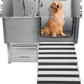 Professional Dog Grooming Tub, 62" Stainless Steel Dog Wash Station with Foldable Ramp, Storage Drawer, Floor Grate & Faucet/Dog Bathtub for Large, Medium & Small Pets - Right Door (62")