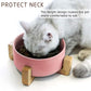 Petygooing Ceramic Cat Dog Bowl Set with Stand,Pink Pet Food and Water Dish,Small Dog Bowls Anti Slip Set of 2 Cat Bowls Pet Food Dishes Pet Bowl Small Size Pet (13.5OZ/5.1 in)