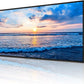 Wapluam Large Canvas Prints Wall Art For Living Room Office Wall Decor Blue Beach Sea Waves Landscape Wall Painting Bedroom Home Decorations Pictures Ready To Hang Wall Mural Black Framed Artwork