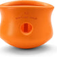West Paw Zogoflex Toppl Treat Dispensing Dog Toy Puzzle – Interactive Chew Toys for Dogs – Dog Toy for Moderate Chewers, Fetch, Catch – Holds Kibble, Treats, Large 4", Tangerine