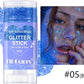 2Pcs Blue and Pink Body Glitter Stick,Face Hair Glitter Christmas Makeup,Sparkly Mermaid Sequins Hair Glitter,Waterproof Sparkle Festival Rave for Women and Girls