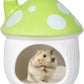 Ceramic Mushroom Hamster Hideout - Hamster Habitat for Hamsters Chinchillas Hedgehogs and Gerbils Mouse Small Pet Guinea Pigs House Hamster Bed (Green)