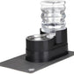 RIZZARI Automatic Cat Water Dispenser: Black 5L Elevated Feeder - Stainless Steel Gravity Bowl - Leakproof Base for Indoor Pets