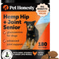Senior Hemp Hip & Joint Supplement - Dog Joint Supplement with Hemp Oil, Glucosamine for Dogs, Collagen, MSM & Green Lipped Mussel - Mobility for Senior Dogs (Chicken 180ct)