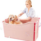 Portable Dog Bathtub for Large Dogs - 48.4Gal Foldable Pet Wash Station with Drain Plug, Insulated & Non-Slip Design for Indoor/Outdoor Bathing, Grooming, Camping（Pink）