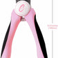 Pet Nail Clippers, Stainless Steel, Ergonomic Non Slip Design, Safe Home Pet Grooming for Cats and Dogs (Pink)