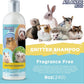 Small Critter Shampoo Bundle - 8oz Fragrance Free & 8oz No Rinse Shampoo for Ferrets, Guinea Pigs, Hedgehogs, Sugar Gliders, Rabbits & Hamsters - Small Animal Complete Bathing Set