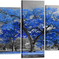 KREATIVE ARTS Canvas Print Wall Art Painting Contemporary Blue Tree In Black And White Style Fall Landscape Picture Modern Giclee Stretched And Framed Artwork (XLarge Size 80x40inch)